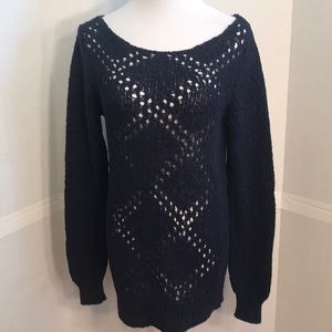 Tommy Bahama Navy Open Knit Pullover Sweater